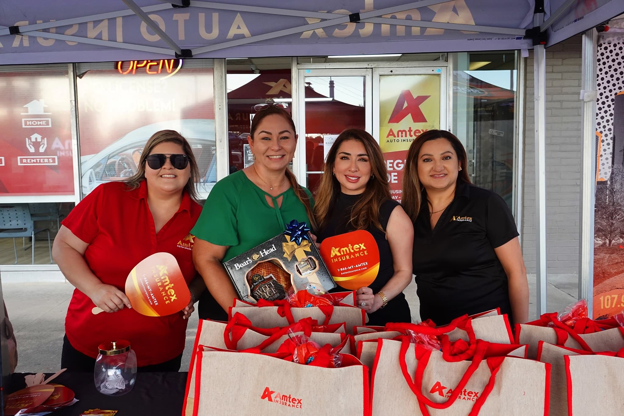 Amtex Insurance team participating in a community giveback event supporting local Texas families.